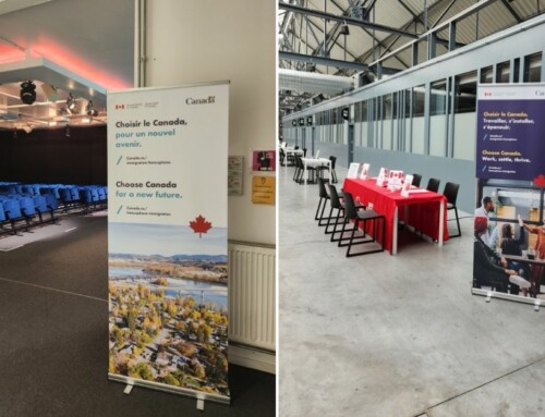 Enrouleurs M en quadichromie pour l’Ambassade du Canada