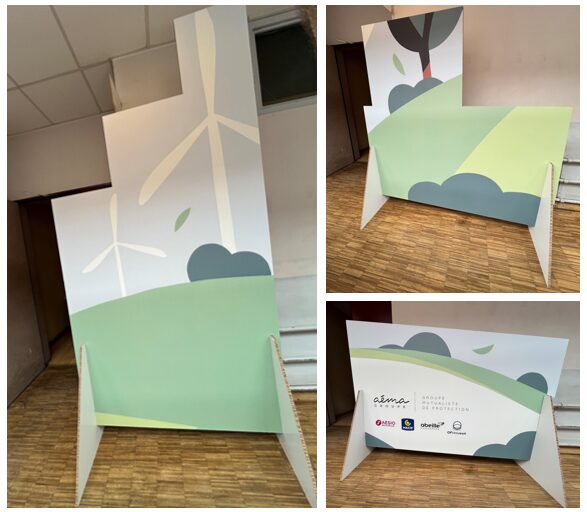 Décor écoresponsable et réemployable imprimé sur textile par Atelier Images & Cie